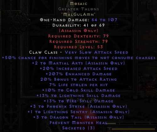 +3 Phoenix Strike Mozaika Mosaic D2R Diablo 2 Resurrected ROTW Ladder