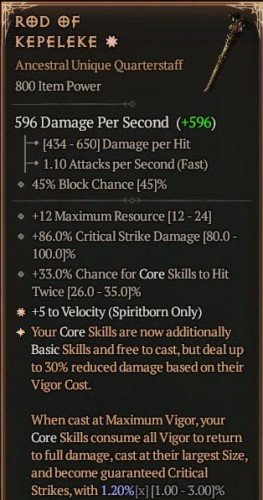 1 GA Rod Of Kepeleke Laska Kepeleke Diablo 4 SEZON 6