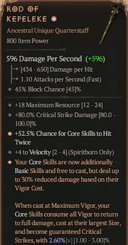 1 GA Rod Of Kepeleke Laska Kepeleke Diablo 4 SEZON 6