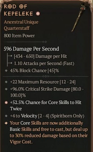 1 GA Rod Of Kepeleke Laska Kepeleke Diablo 4 SEZON 6