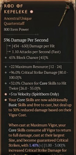 1 GA Rod Of Kepeleke Laska Kepeleke Diablo 4 SEZON 6