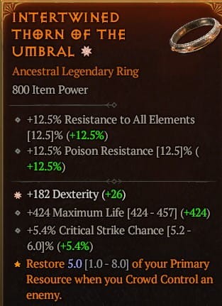 1 GA Dex Ring Pierścień SEZON 6