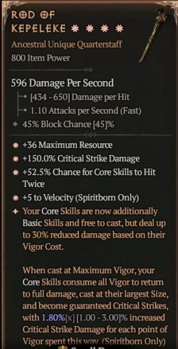 4 GA Rod Of Kepeleke Laska Kepeleke Diablo 4 SEZON 6