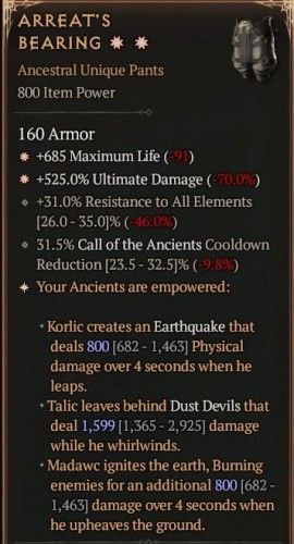 2 GA Arreat's Bearing Diablo 4 Unikat Unique SEZON 7