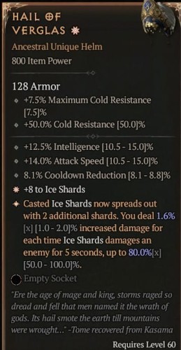 1 GA HAIL OF VERGlAS DIABLO 4 SEZON 9
