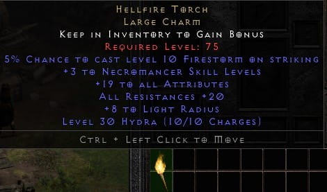 19/20 Nekromanta Torch Pochodnia ROTW Non Ladder