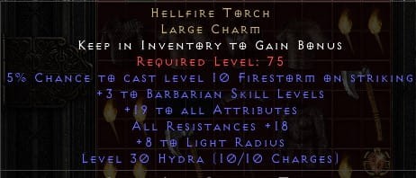 19/18 Barbarzyńca Torch Pochodnia ROTW Non Ladder