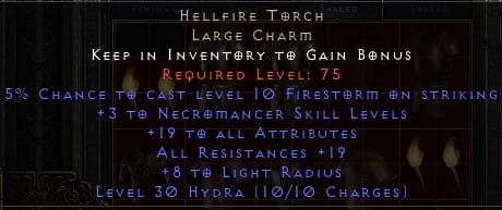 19/19 Nekromanta Torch Pochodnia ROTW Non Ladder