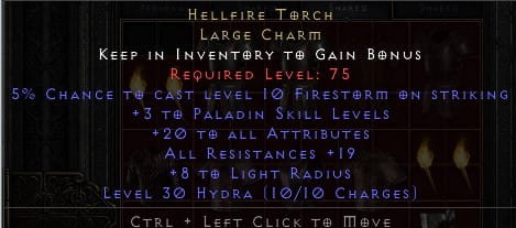 20/19 Paladyn Torch Pochodnia ROTW Non Ladder