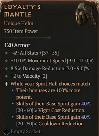 Loyalty's Mantle Hełm SEZON 10