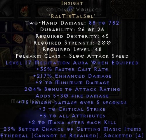 OLŚNIENIE Insight ETH CV 17 AURA D2R ROTW Ladder