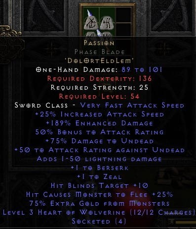 PASSION Pasja PB D2R Diablo 2 Resurrected ROTW Ladder