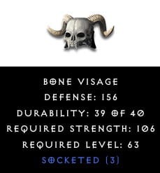 BONE VISAGE 3 dziury D2R Diablo 2 Resurrected ROTW Ladder