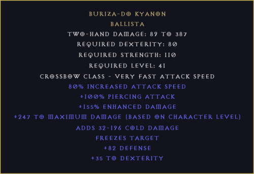 Buriza-Do Kyanon Diablo 2 Resurrected D2R ROTW Ladder