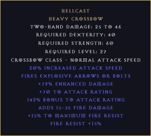 Pocisk Piekieł Hellcast Diablo 2 Resurrected D2R ROTW Ladder