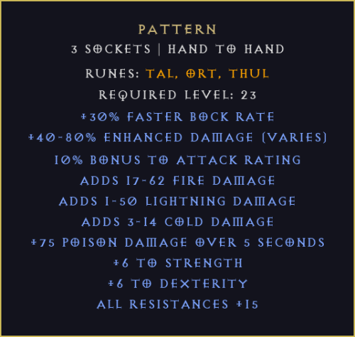 Tupot Pattern Diablo 2 Resurrected D2R ROTW Ladder