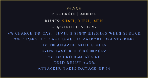 Pokój Peace Diablo 2 Resurrected D2R ROTW Ladder