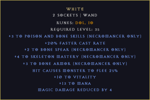 Biel White Diablo 2 Resurrected D2R ROTW Ladder