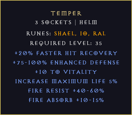 Charakter Temper Diablo 2 Resurrected D2R ROTW Ladder