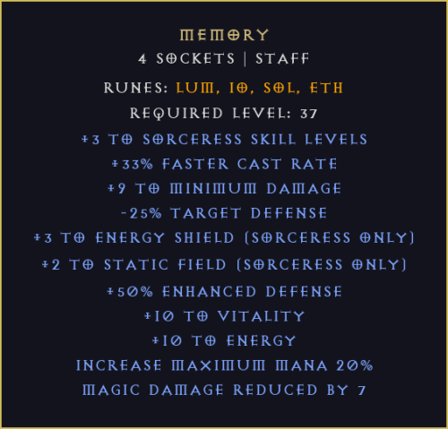 Pamięć Memory Diablo 2 Resurrected D2R ROTW Ladder