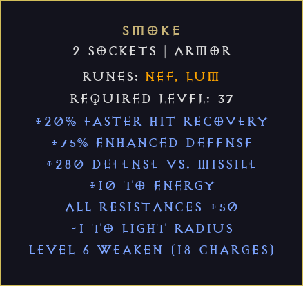 Dym Smoke Diablo 2 Resurrected D2R ROTW Ladder