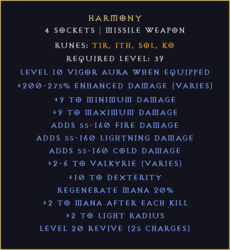 Harmonia Harmony Diablo 2 Resurrected D2R ROTW Ladder