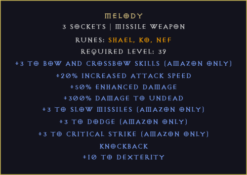 Melodia Melody Diablo 2 Resurrected D2R ROTW Ladder