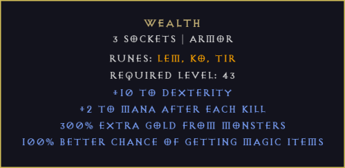Bogactwo Wealth Diablo 2 Resurrected D2R ROTW Ladder