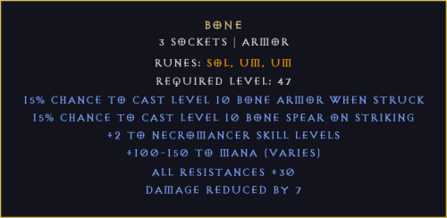 Kość Bone Diablo 2 Resurrected D2R ROTW Ladder