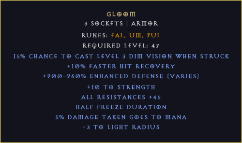 Mrok Gloom Diablo 2 Resurrected D2R ROTW Ladder