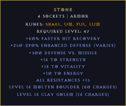 Kamień Stone Diablo 2 Resurrected D2R ROTW Ladder