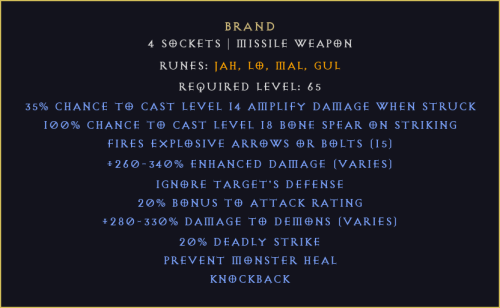 Marka Brand Diablo 2 Resurrected D2R ROTW Ladder