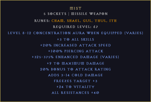 Mgła Mist Diablo 2 Resurrected D2R ROTW Ladder