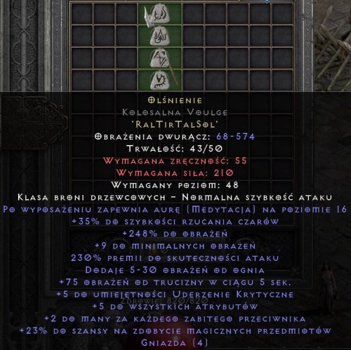 Olśnienie Insight D2R Diablo 2 Resurrected ROTW Ladder