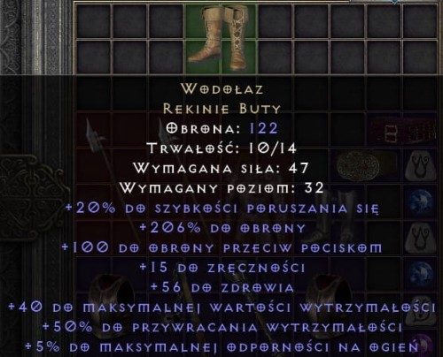 Buty Wodołaz Waterwalk D2R Diablo 2 Resurrected ROTW Ladder