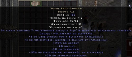 Wigor Boga Gromów D2R Diablo 2 Resurrected ROTW Ladder