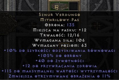 Pas Verdungo Sznur D2R Diablo 2 Resurrected ROTW Ladder