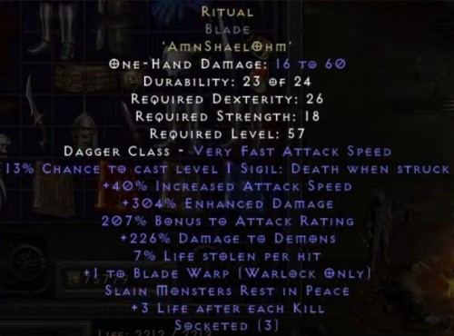RITUAL D2R Reign of the Warlock LADDER