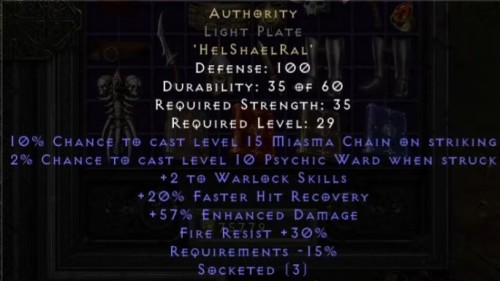 AUTHORITY Zbroja D2R Reign of the Warlock LADDER