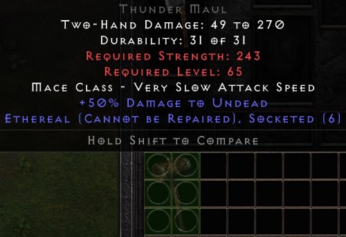 ETH THUNDER MAUL Grzmiący Kafar 6 Sockets D2R ROTW LADDER