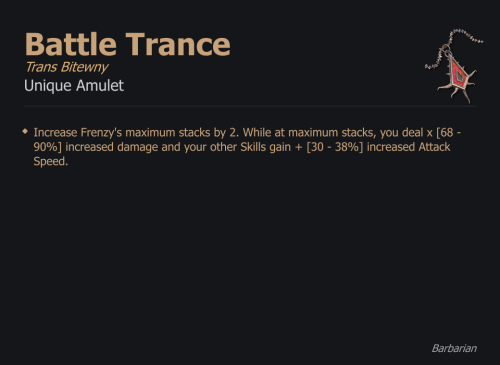 Battle Trance / Trans Bitewny UNIKAT Diablo IV SEZON
