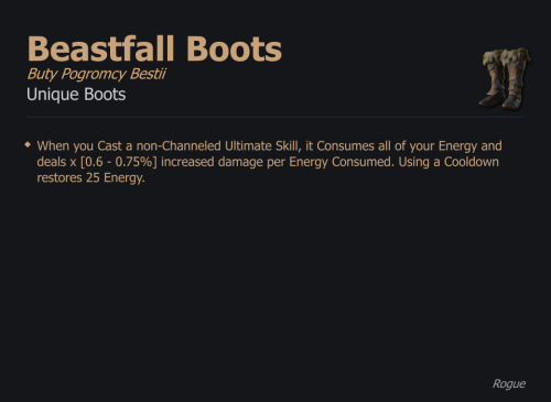 Beastfall Boots / Buty Pogromcy Bestii UNIKAT Diablo IV SEZON