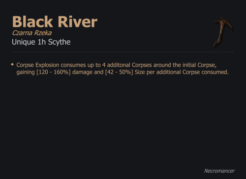 Black River / Czarna Rzeka UNIKAT Diablo IV SEZON