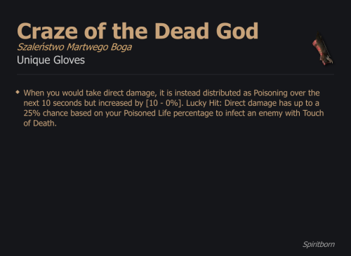 Craze of the Dead God / Szaleństwo Martwego Boga UNIKAT Diablo IV SEZON