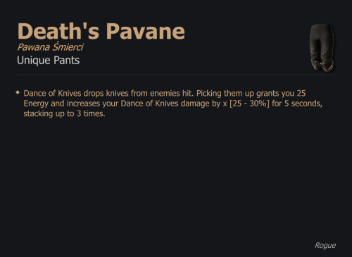 Death's Pavane / Pawana Śmierci UNIKAT Diablo IV SEZON