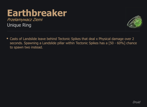 Earthbreaker / Przełamywacz Ziemi UNIKAT Diablo IV SEZON
