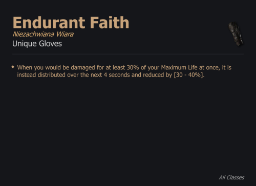 Endurant Faith / Niezachwiana Wiara UNIKAT Diablo IV SEZON