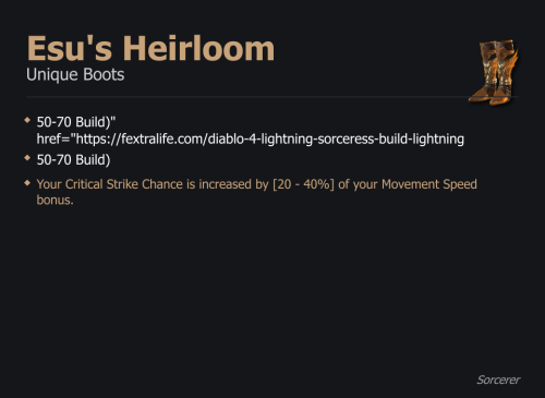 Esu's Heirloom UNIKAT Diablo IV SEZON