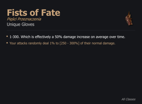Fists of Fate / Pięści Przeznaczenia UNIKAT Diablo IV SEZON