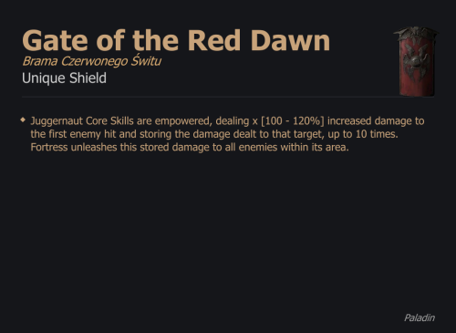 Gate of the Red Dawn / Brama Czerwonego Świtu UNIKAT Diablo IV SEZON